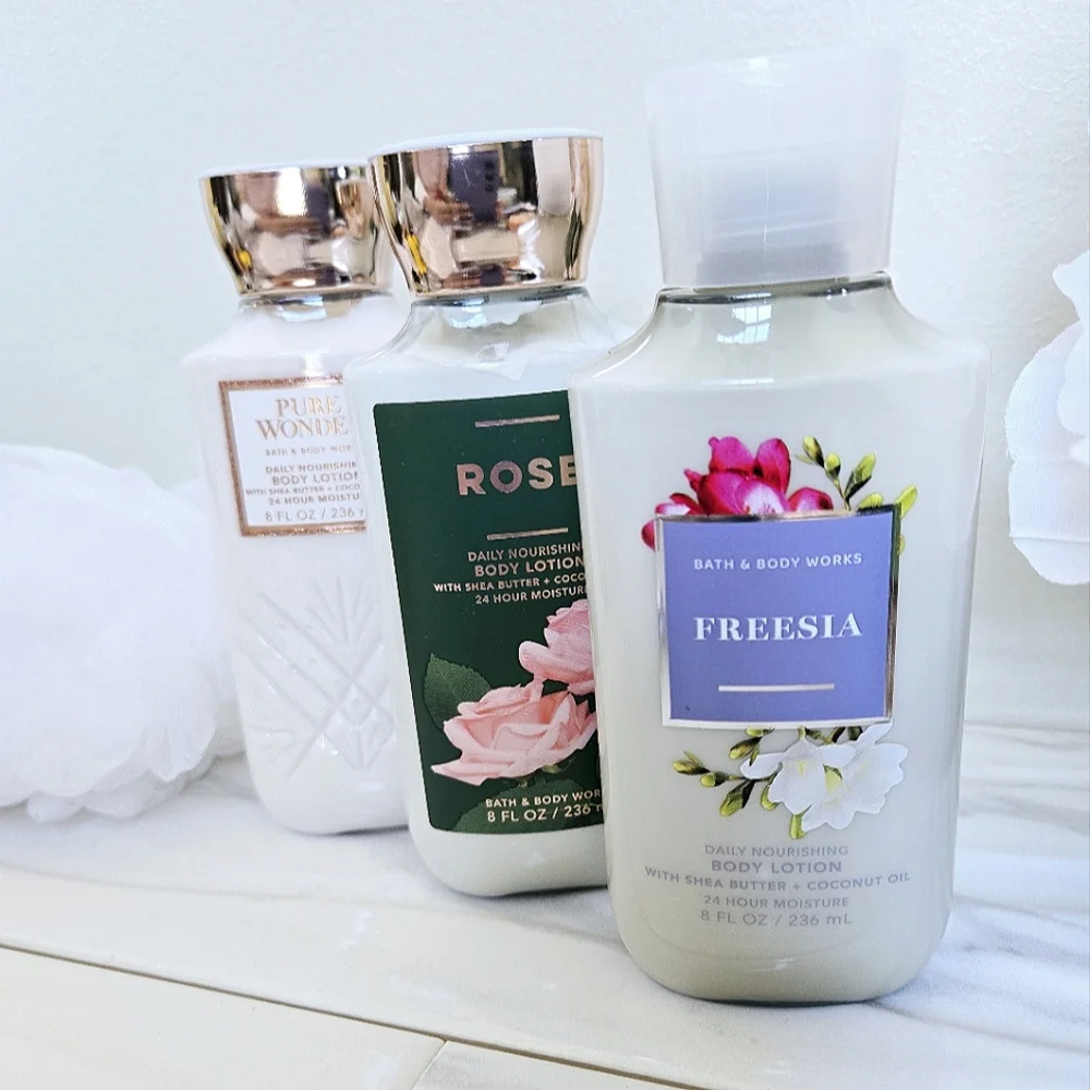 Body Lotion Set - Freesia, Rose, Pure Wonder Bath & Body Works Nwt
